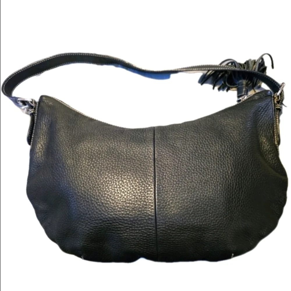 Y2K Black Pebbles Leather Ralph Lauren  Shoulder Bag